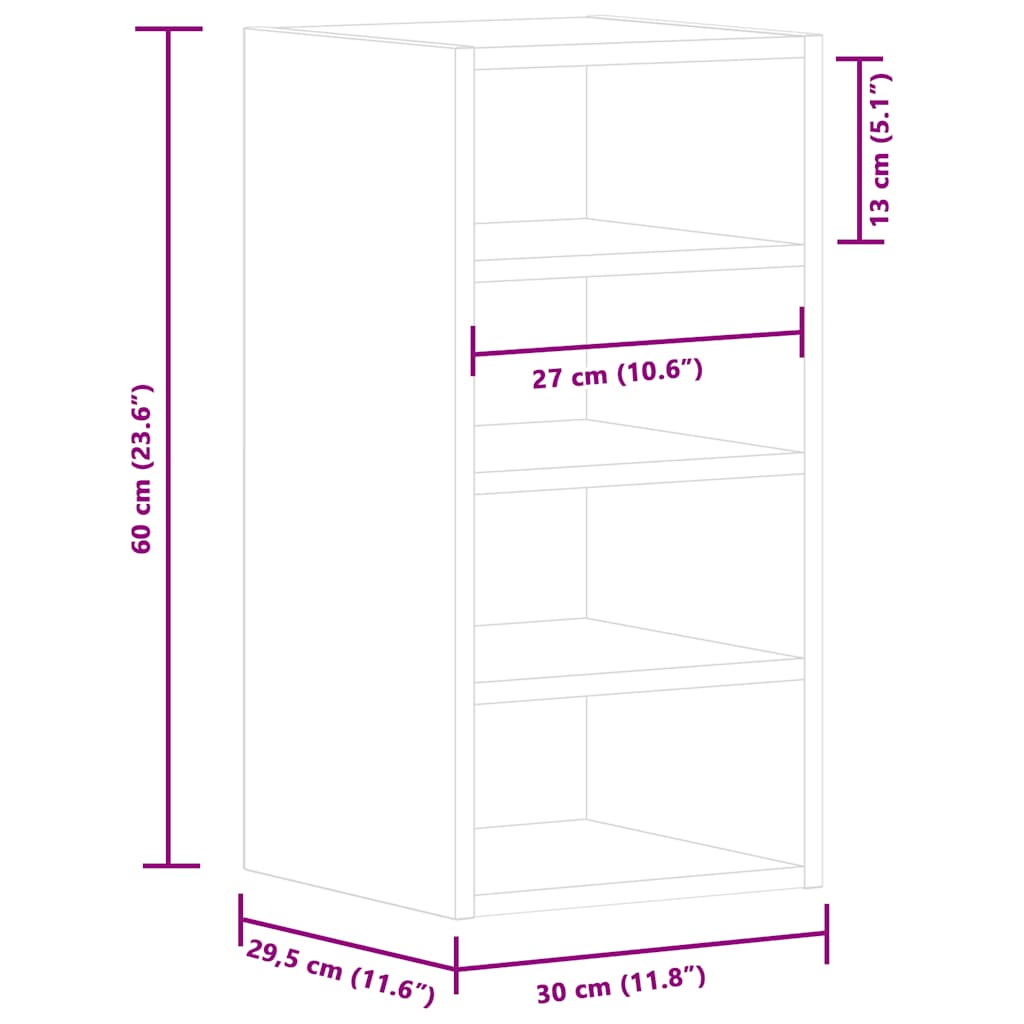 Mobile Pensile Grigio Sonoma 30x29,5x60 cm in Legno Multistrato 854171