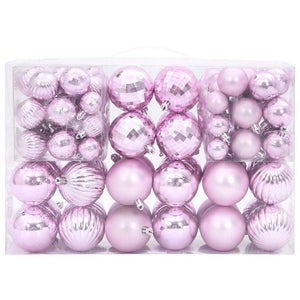 Palline di Natale 100 pz Rosa Ø3/4/6 cm 4100006