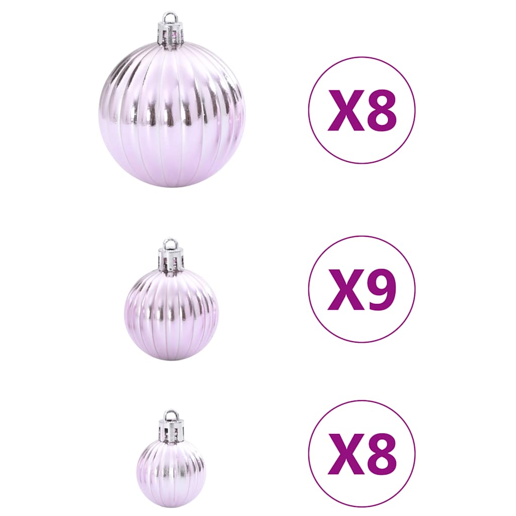 Palline di Natale 100 pz Rosa Ø3/4/6 cm 4100006