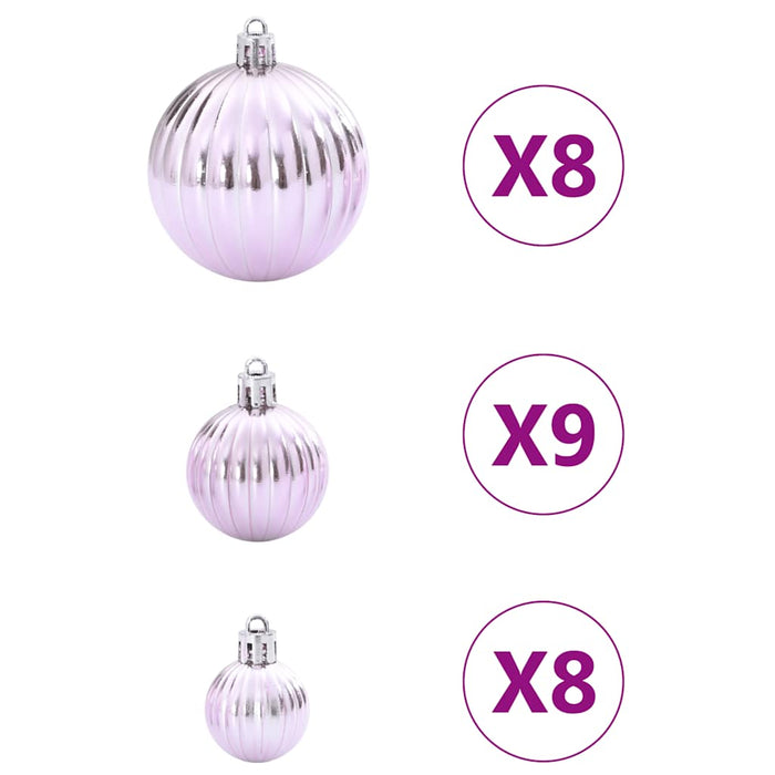 Palline di Natale 100 pz Rosa Ø3/4/6 cm 4100006