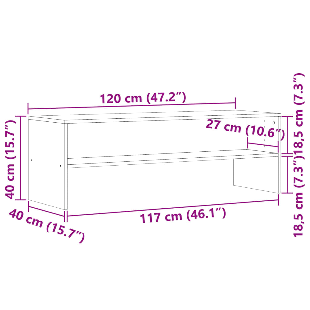 Mobile TV Rovere Artigianale 120x40x40 cm in Truciolato 855767