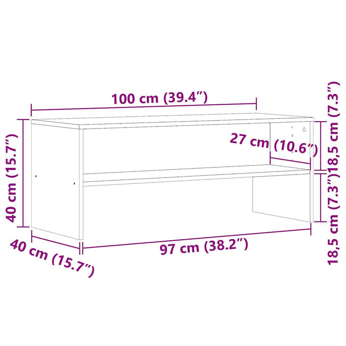 Mobile Porta TV Rovere Artigianale 100x40x40 cm in Truciolato 855769