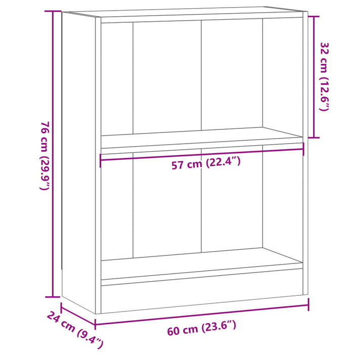 Libreria Legno Antico 60x24x76 cm in Truciolato 855904