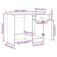 Scrivania Legno Antico 100x50x76 cm in Legno Multistrato 855954