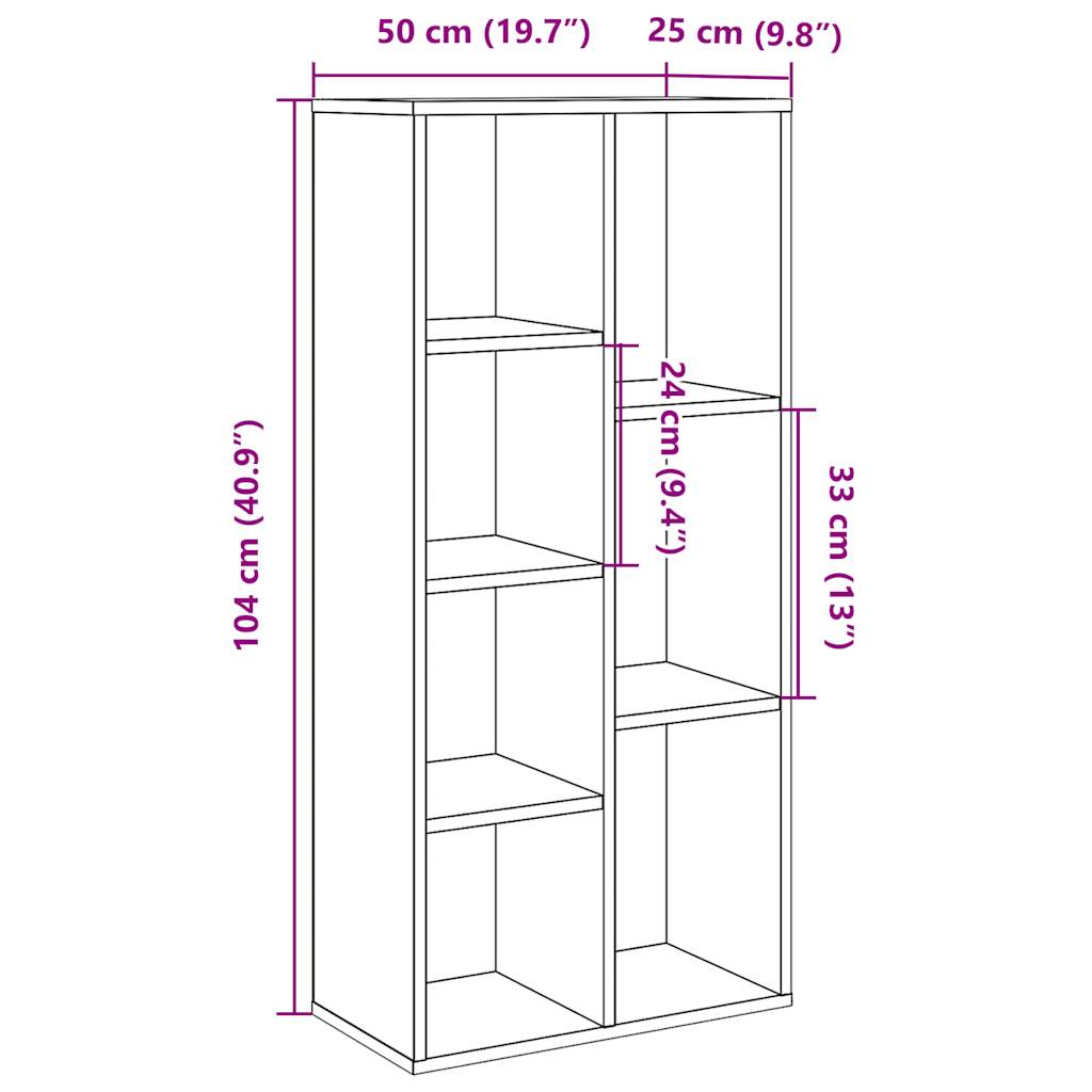 Libreria Legno Antico 50x25x104 cm 855964