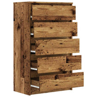 Cassettiera Legno Antico 60x36x103 cm in Legno Multistrato 855996