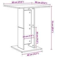 Tavolo da Bistrot Rovere Artigianale 60x60x75 cm in Truciolato 856023