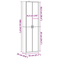 Armadio Corridoio Rovere Artigianale 55x25x189 cm in Truciolato 856031