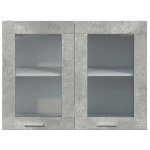 Mobile Pensile con Vetro Grigio Cemento 80x31x60 cm 856118