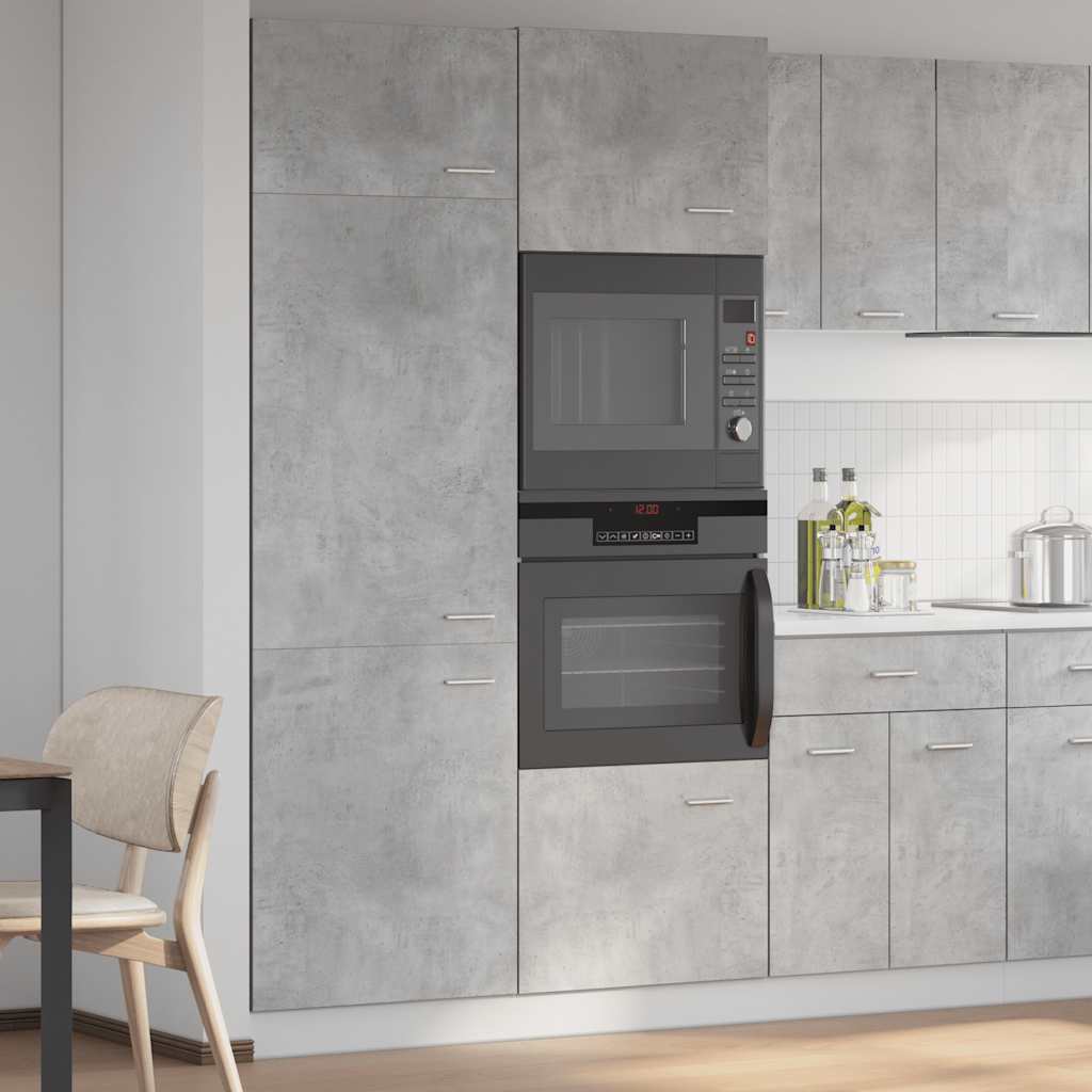 Mobile per Frigo Grigio Cemento 60x57x207 cm Legno Multistrato 856124