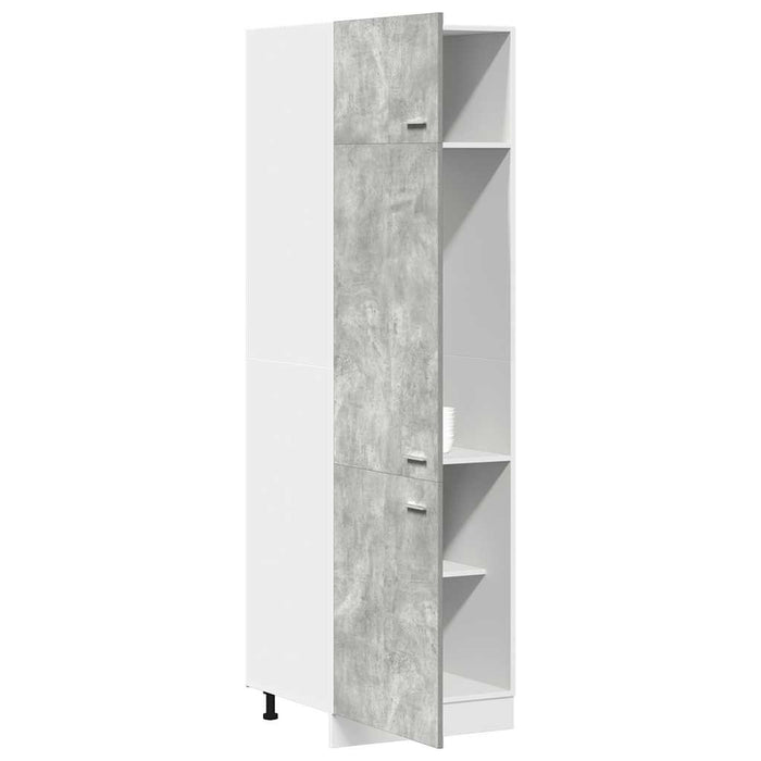 Mobile per Frigo Grigio Cemento 60x57x207 cm Legno Multistrato 856124