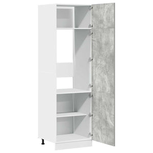 Mobile per Frigo Grigio Cemento 60x57x207 cm Legno Multistrato 856124