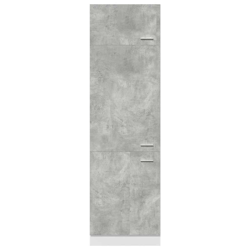 Mobile per Frigo Grigio Cemento 60x57x207 cm Legno Multistrato 856124