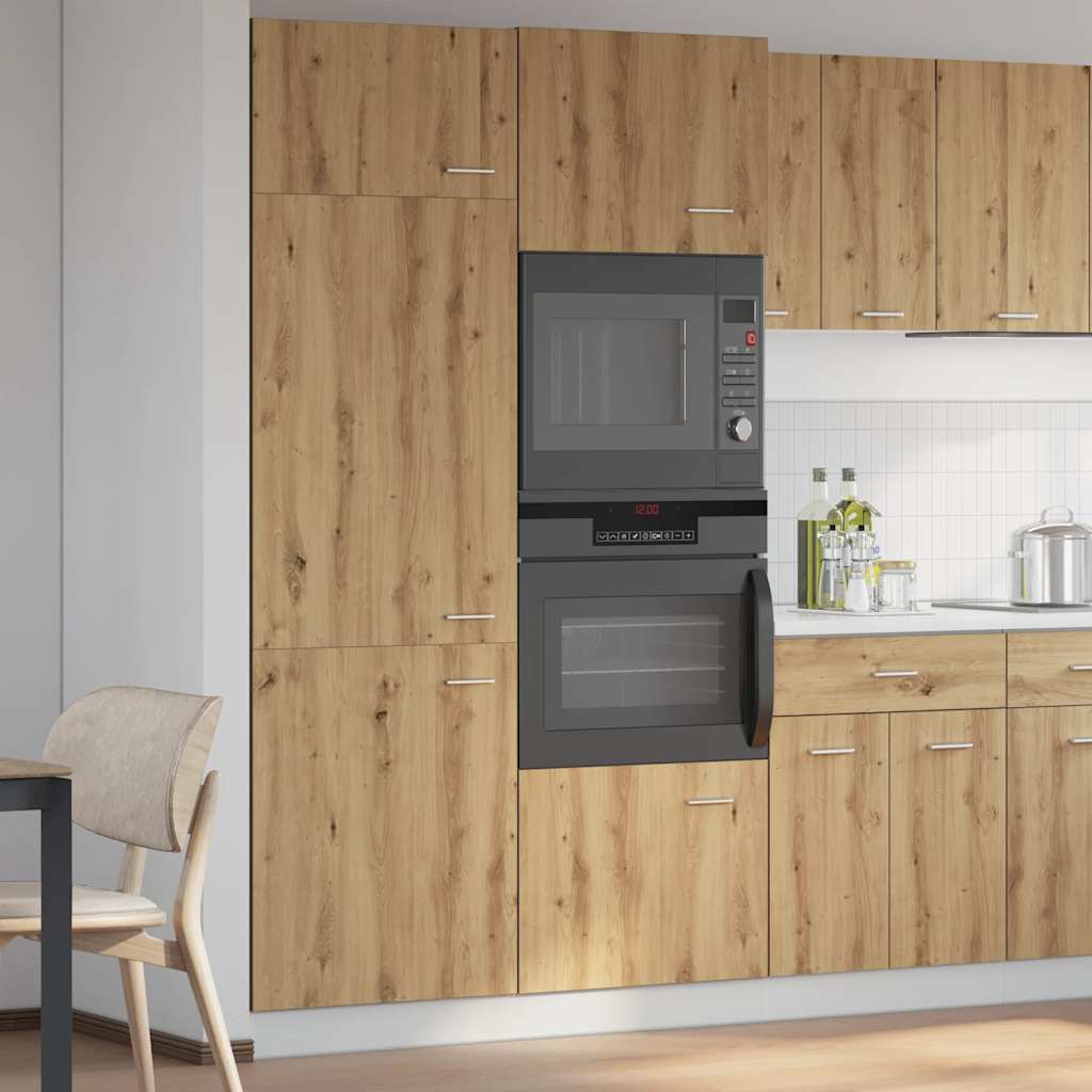 Mobile per Frigo Rovere Artigianale 60x57x207 cm in Truciolato 856126