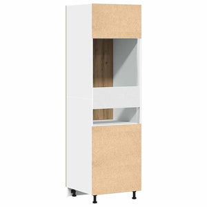 Mobile per Frigo Rovere Artigianale 60x57x207 cm in Truciolato 856126