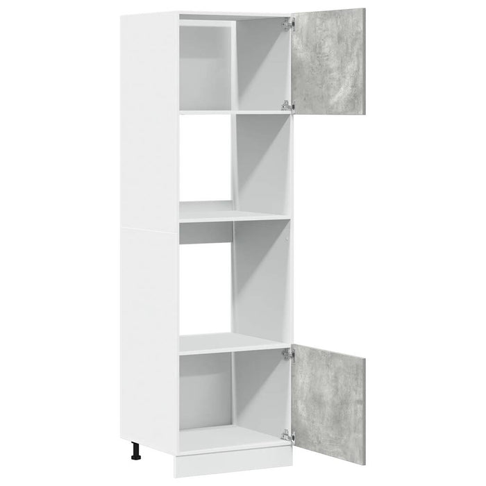 Mobile per Microonde Grigio Cemento 60x57x207 cm Multistrato 856127