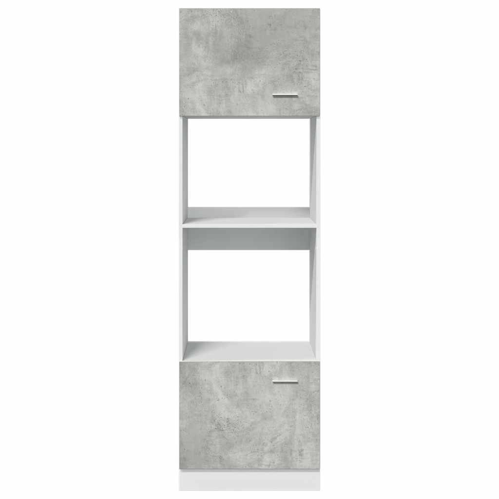 Mobile per Microonde Grigio Cemento 60x57x207 cm Multistrato 856127