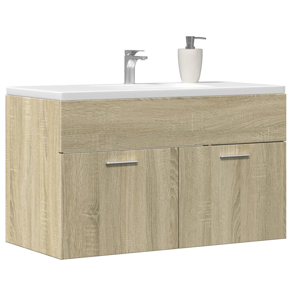 Mobile Sottolavabo Rovere Sonoma 80x38,5x46cm Legno Multistrato 856209