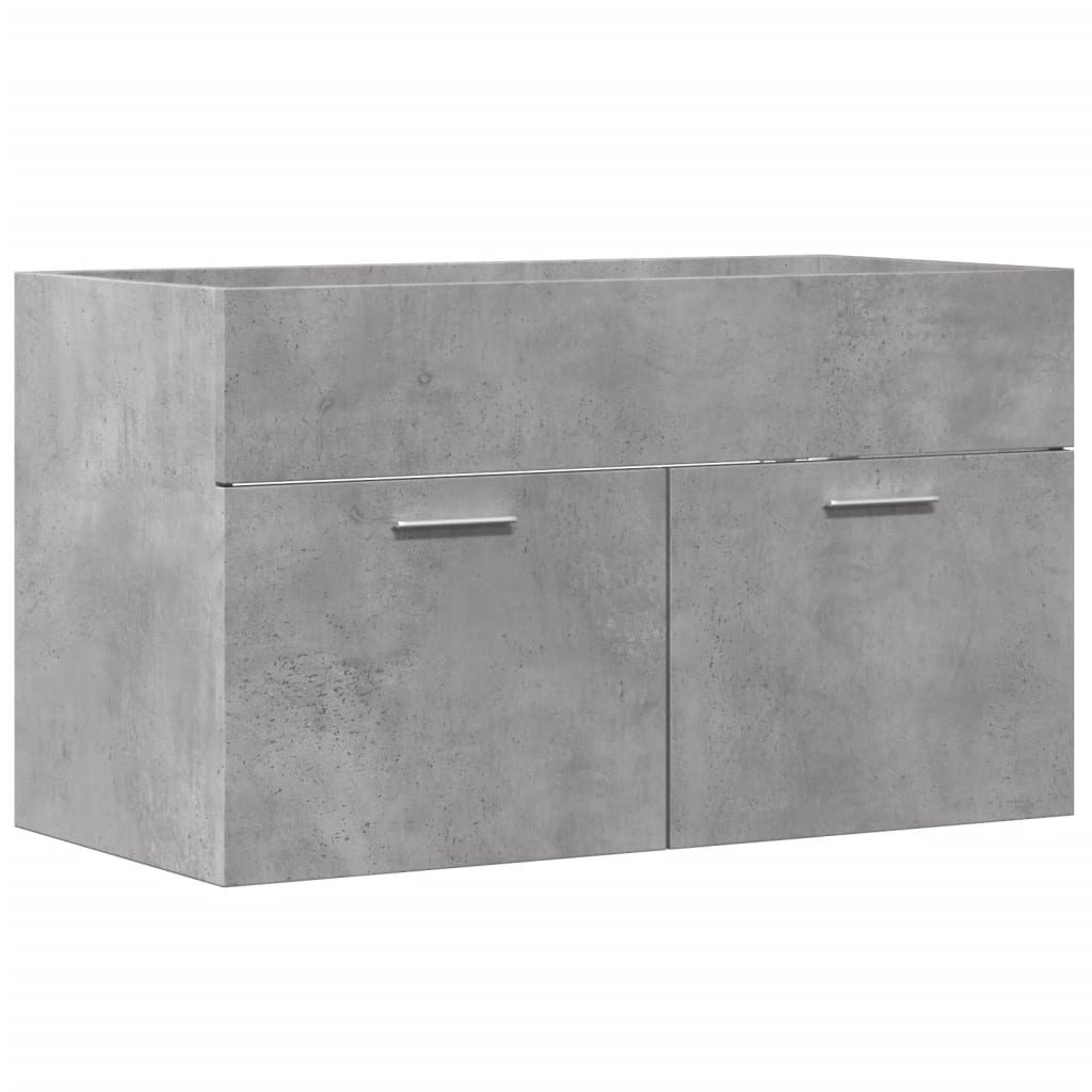 Mobile Lavabo Bagno Grigio Cemento 90x38,5x46 cm Multistrato 856214