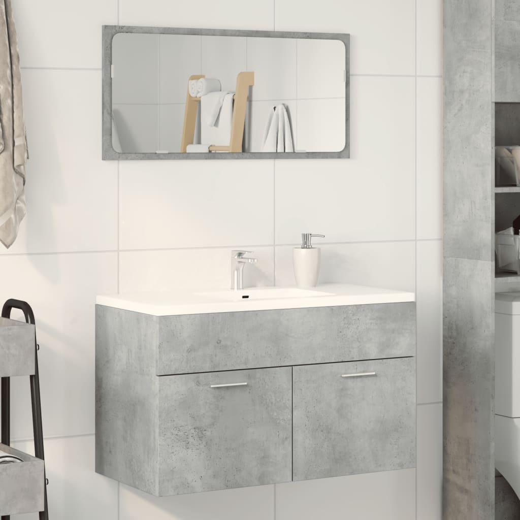 Mobile Lavabo Bagno Grigio Cemento 90x38,5x46 cm Multistrato 856214