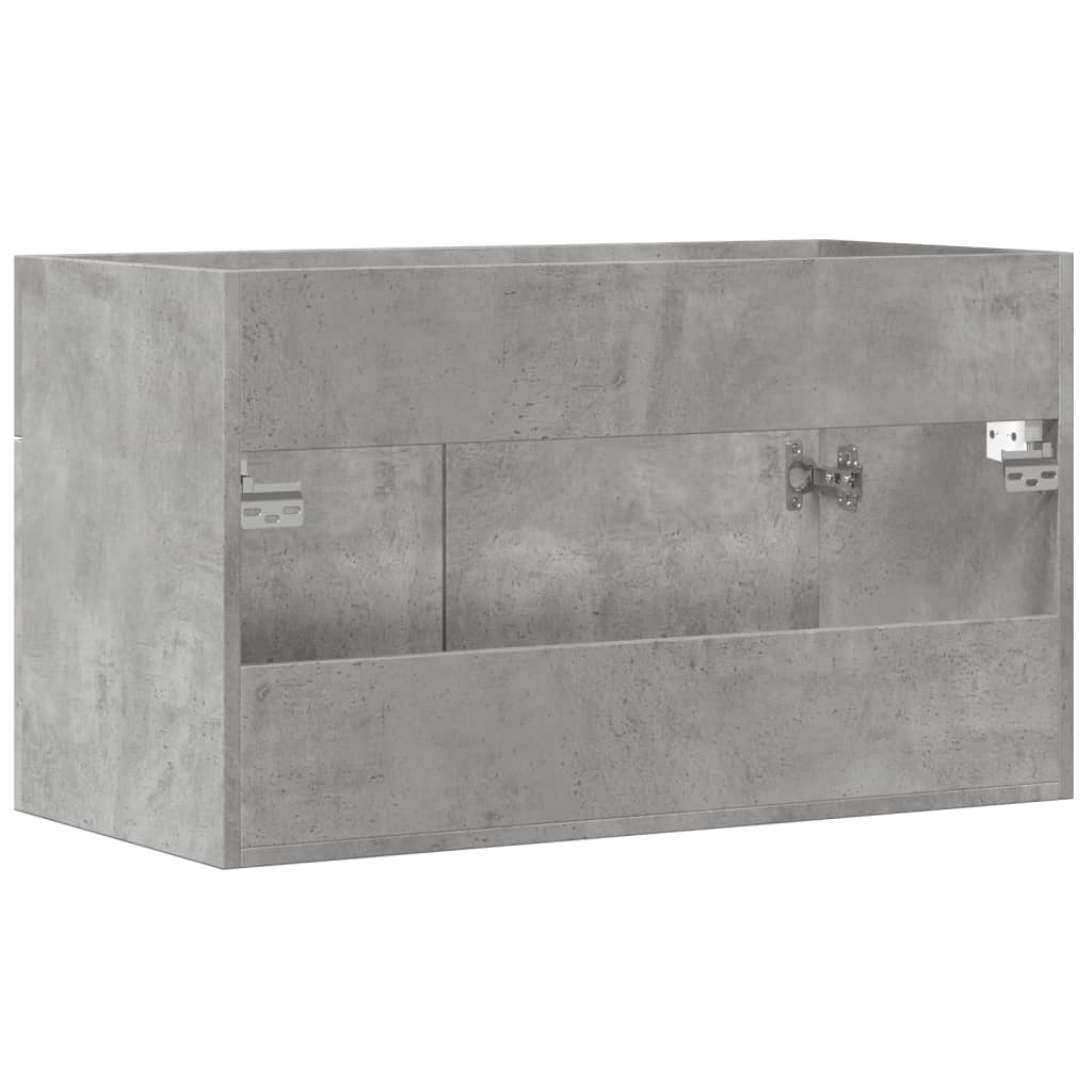 Mobile Lavabo Bagno Grigio Cemento 90x38,5x46 cm Multistrato 856214