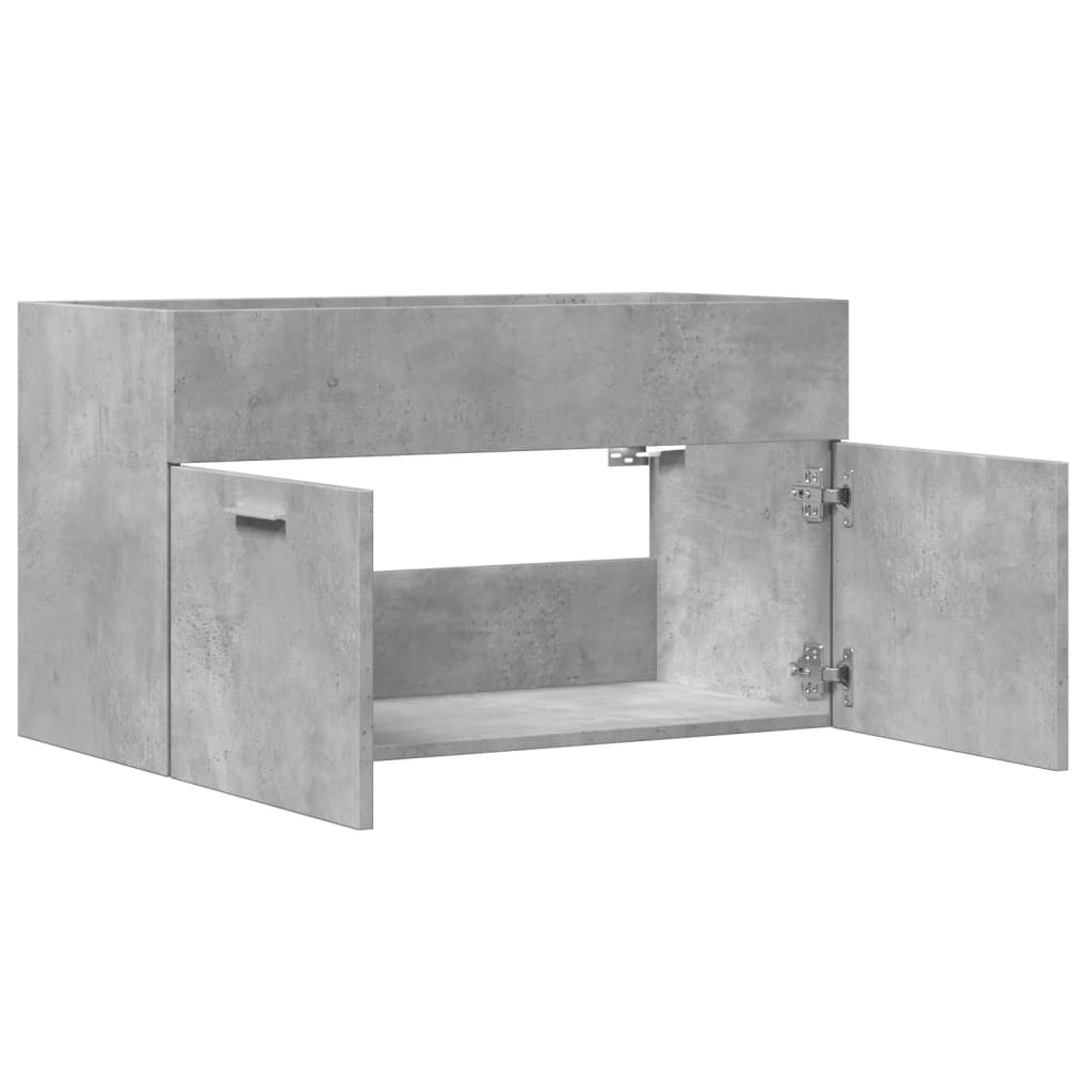 Mobile Lavabo Bagno Grigio Cemento 90x38,5x46 cm Multistrato 856214