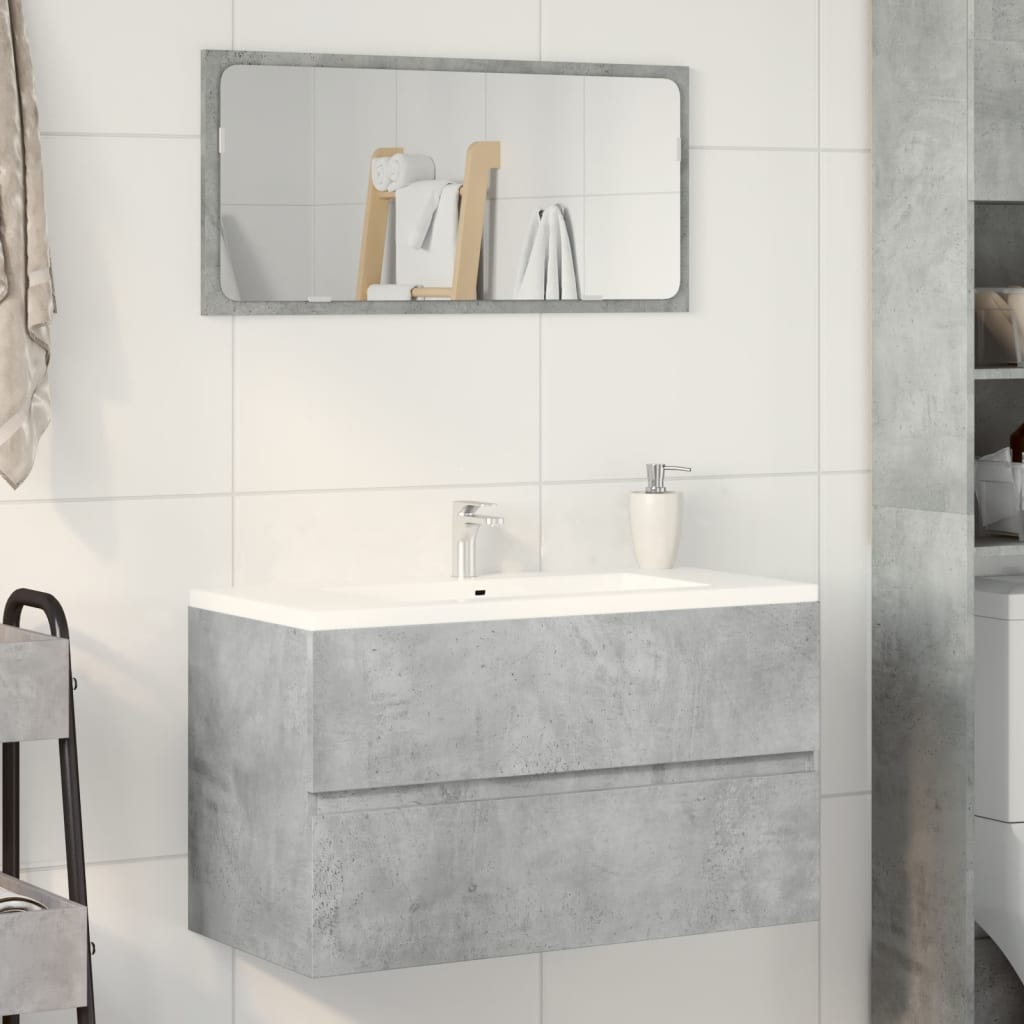 Mobile Pensile da Bagno Grigio Cemento 80x38,5x45 cm Truciolato 856245