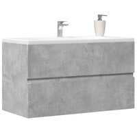 Mobile Pensile da Bagno Grigio Cemento 80x38,5x45 cm Truciolato 856245