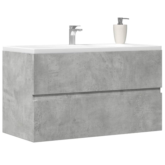 Mobile Lavabo Grigio Cemento 90x38,5x45 cm in Legno Multistrato 856248