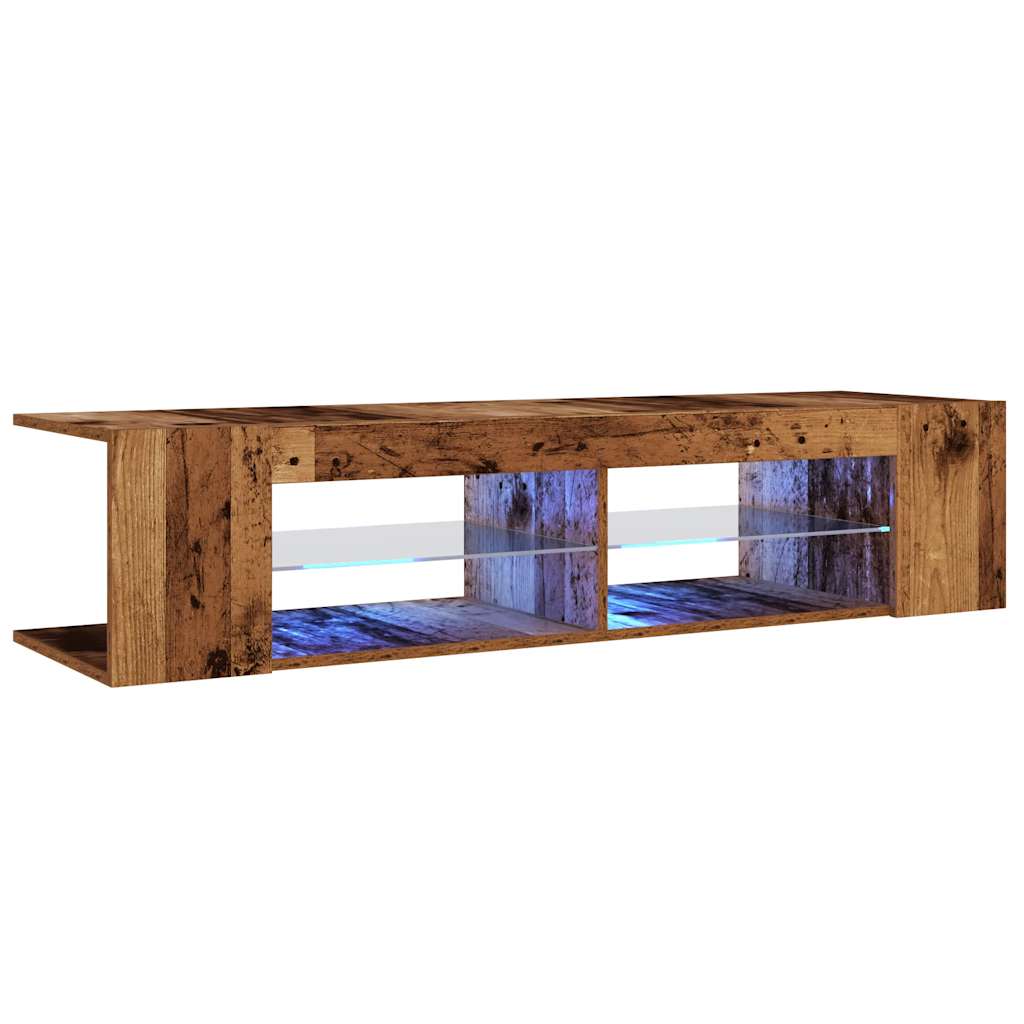 Mobile Porta TV con LED Legno Antico 135x39x30 cm Truciolato 856323