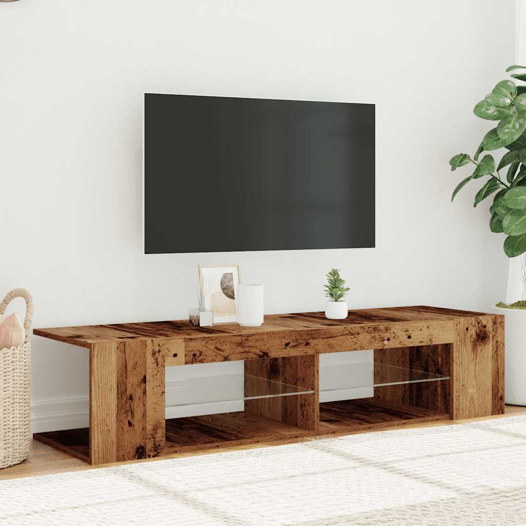 Mobile Porta TV con LED Legno Antico 135x39x30 cm Truciolato 856323