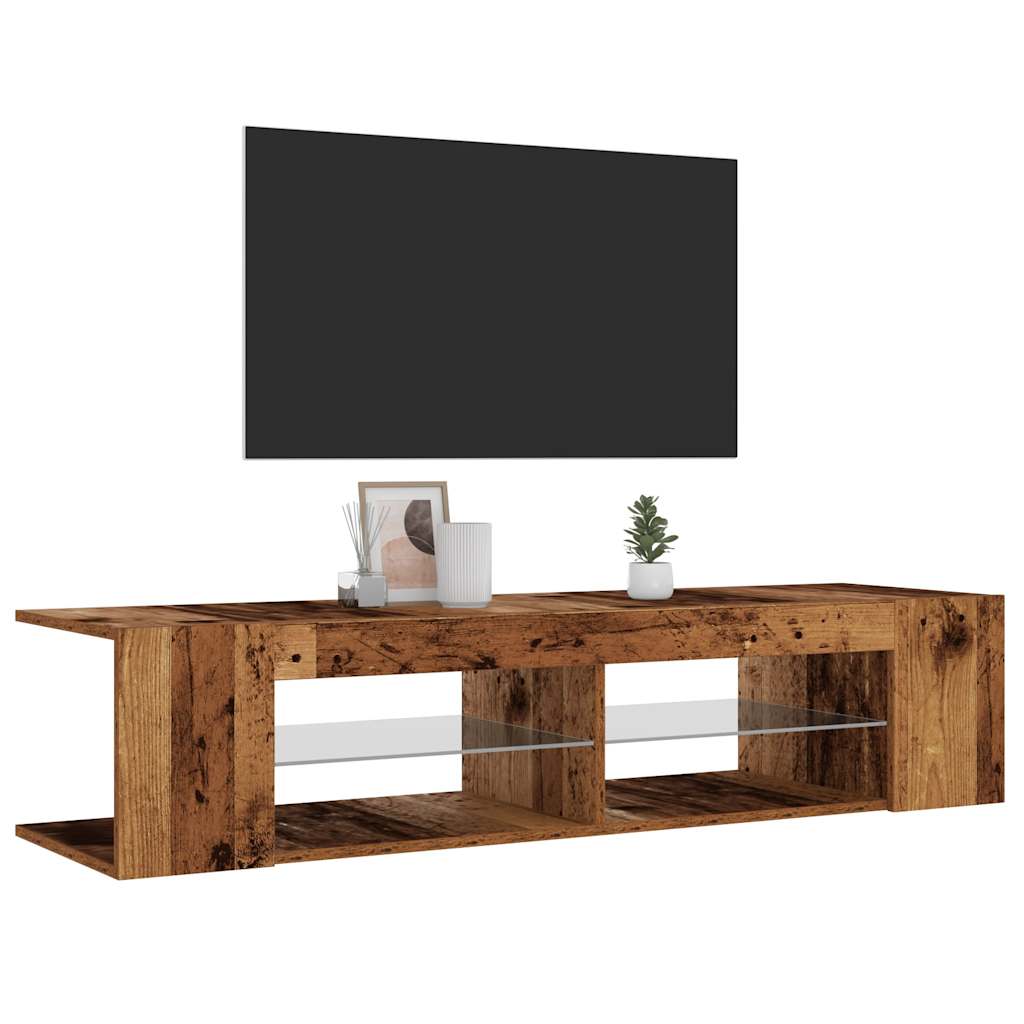 Mobile Porta TV con LED Legno Antico 135x39x30 cm Truciolato 856323