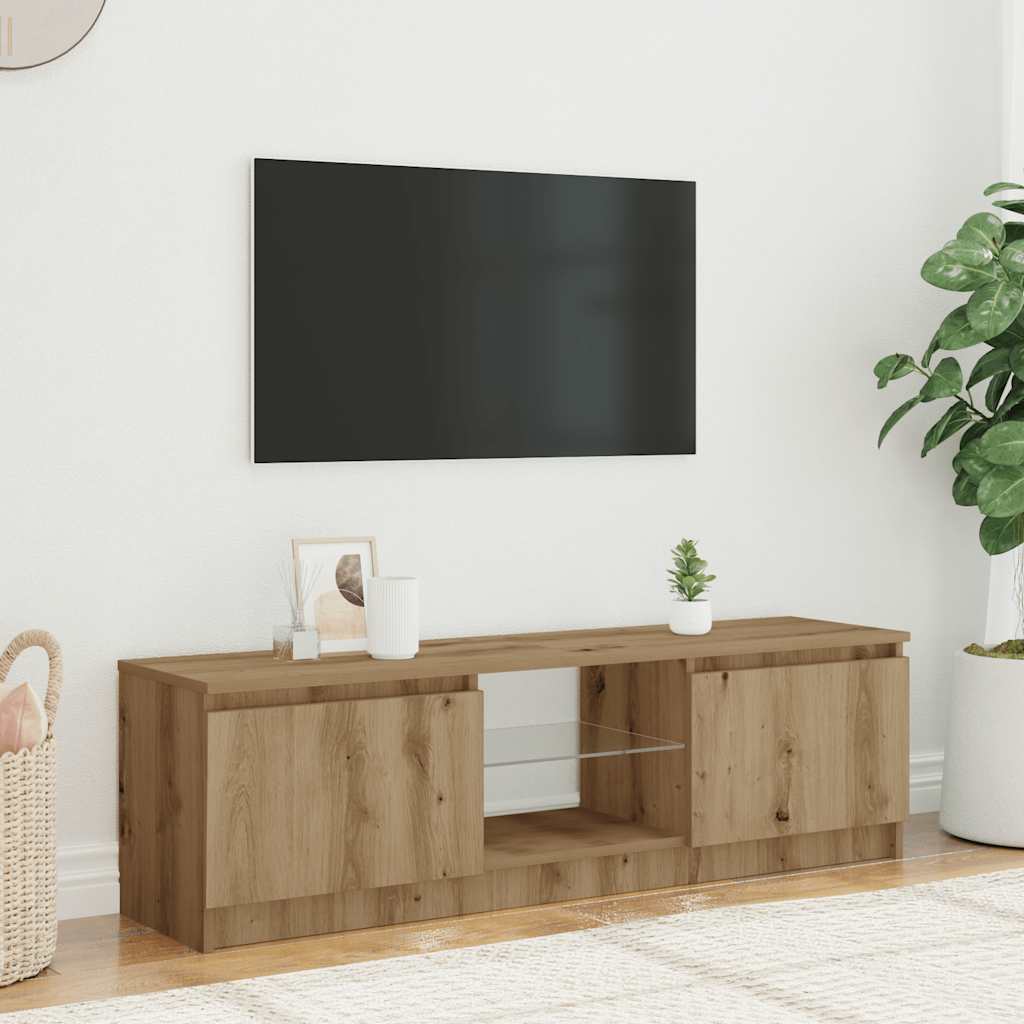 Mobile Porta TV con LED Artigianale 140x40x35,5 cm Multistrato 856350