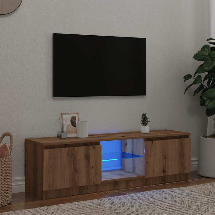 Mobile Porta TV con LED Artigianale 140x40x35,5 cm Multistrato 856350