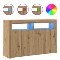 Credenza con Luci LED Artigianale 115,5x30x75 cm in Truciolato 856364