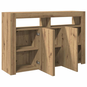 Credenza con Luci LED Artigianale 115,5x30x75 cm in Truciolato 856364