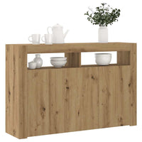 Credenza con Luci LED Artigianale 115,5x30x75 cm in Truciolato 856364