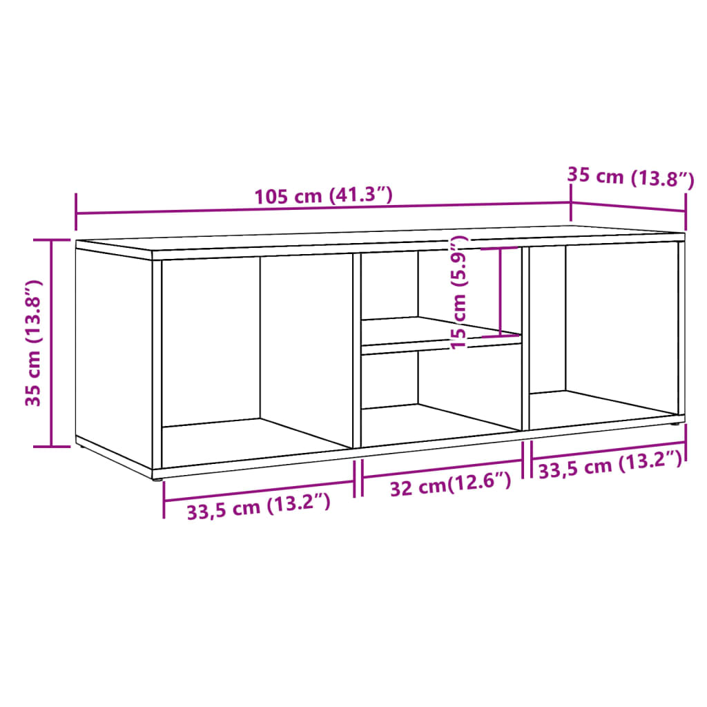 Panchina con Scarpiera Legno Antico 105x35x35 cm in Truciolato 856410