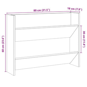 Scarpiera a Muro Rovere Artigianale 80x18x60 cm in Truciolato 856543