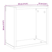 Mensole Parete a Cubo 6 pz Legno Vecchio 30x15x30 cm Truciolato 856578