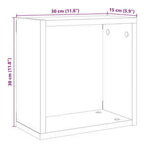 Mensole Parete a Cubo 6 pz Legno Vecchio 30x15x30 cm Truciolato 856578