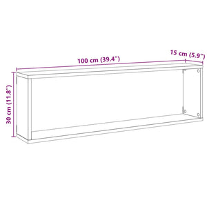 Mensole Parete a Cubo 4 pz Artigianale 100x15x30 cm Truciolato 856585