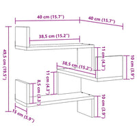 Scaffale Angolare Muro Artigianale 40x40x49,5 cm in Truciolato 856608