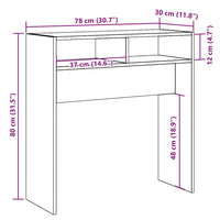 Tavolino Consolle Legno Antico 78x30x80 cm in Truciolato 856620