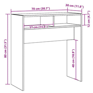 Tavolino Consolle Legno Antico 78x30x80 cm in Truciolato 856620