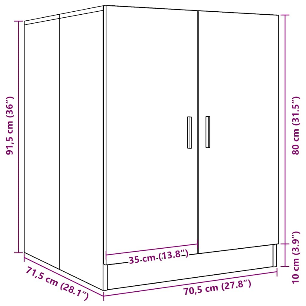 Mobile per Lavatrice Grigio Cemento 70,5x71,5x91,5 cm 856639