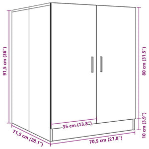 Mobile per Lavatrice Grigio Cemento 70,5x71,5x91,5 cm 856639