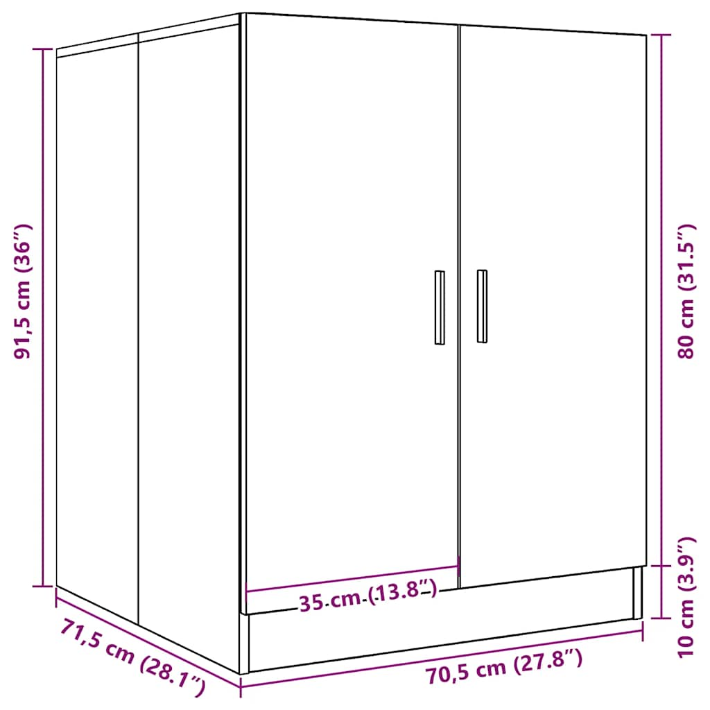 Mobile per Lavatrice Legno Antico 70,5x71,5x91,5 cm 856640