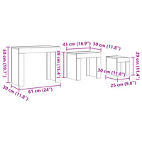 Tavolini Impilabili 3 pz Legno Antico in Truciolato 856672