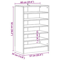 Scarpiera Legno Antico 60x35x92 cm in Legno Multistrato 856702